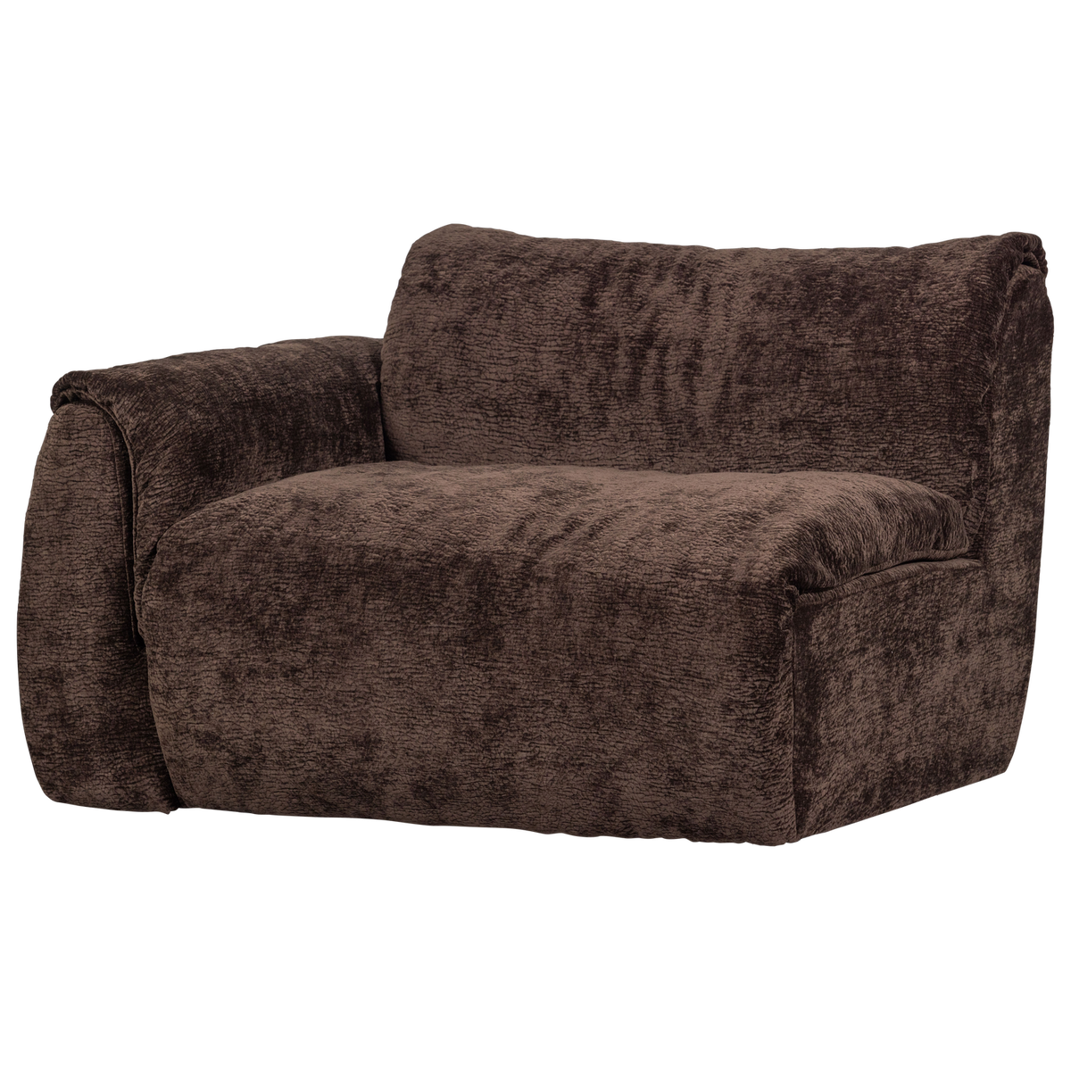 Woood | 1-Zits element Baggy met arm links 3D chenille donkerbruin