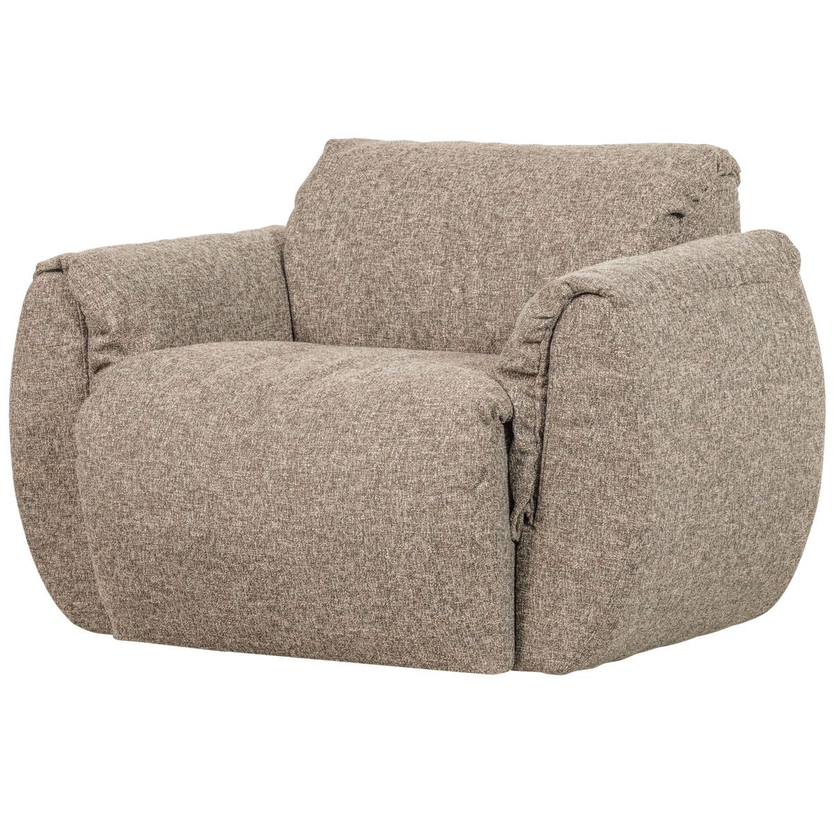 Woood | Draaifauteuil Baggy geweven stof bruin melange
