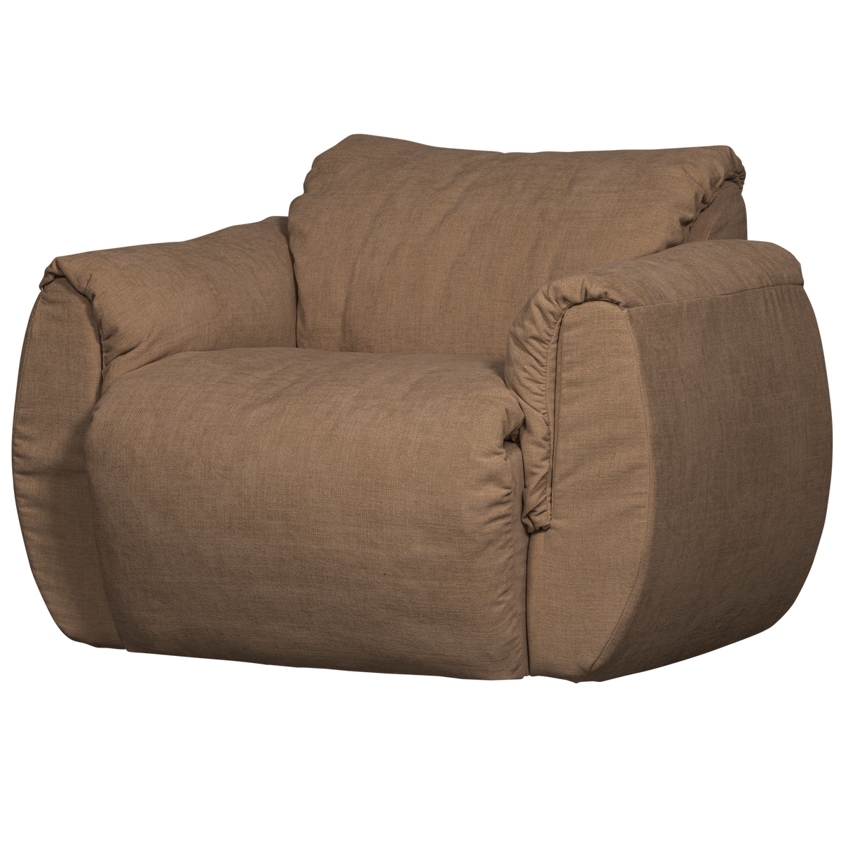 Woood | Draaifauteuil Baggy geweven chenille bruin