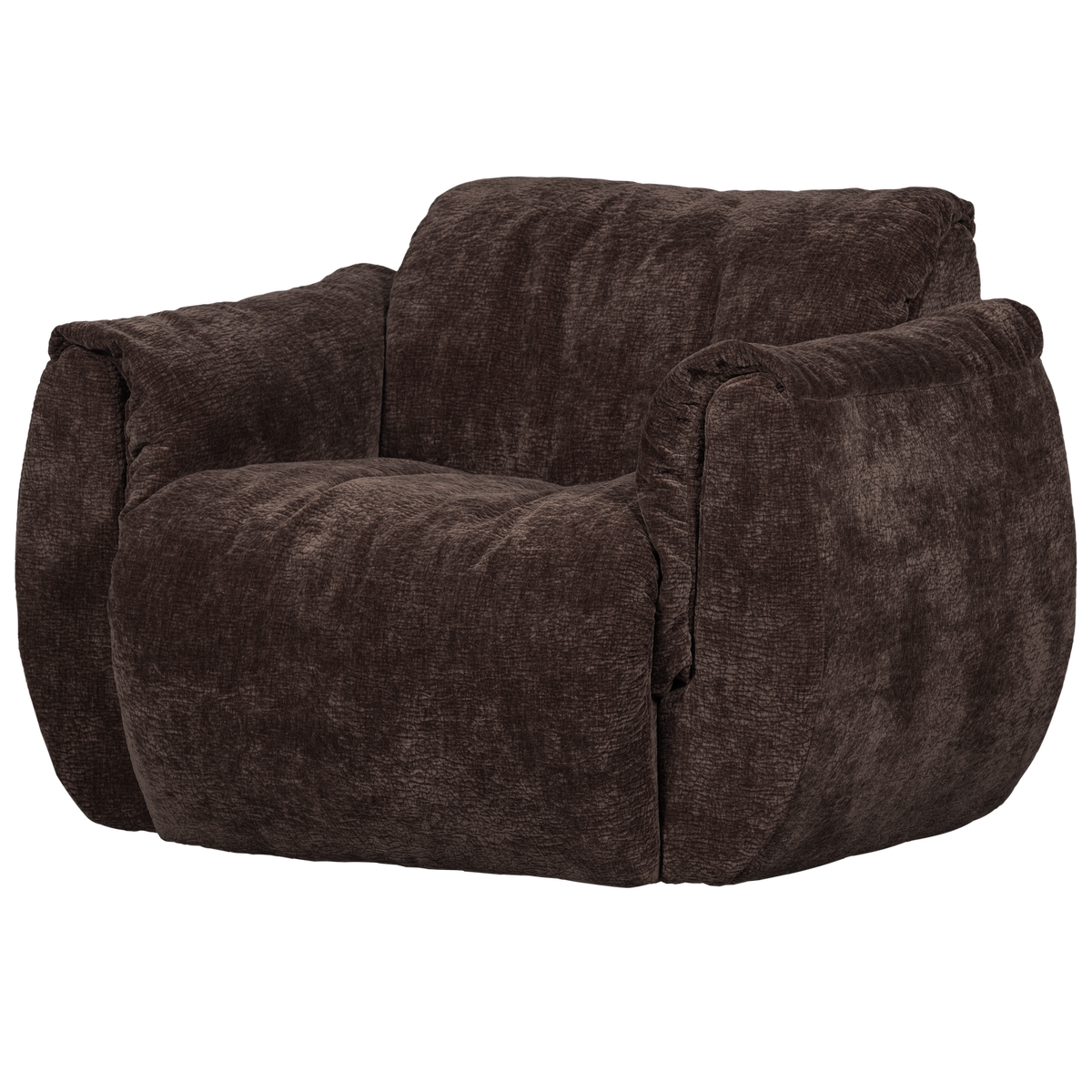 Woood | Draaifauteuil Baggy geweven chenille donkerbuin