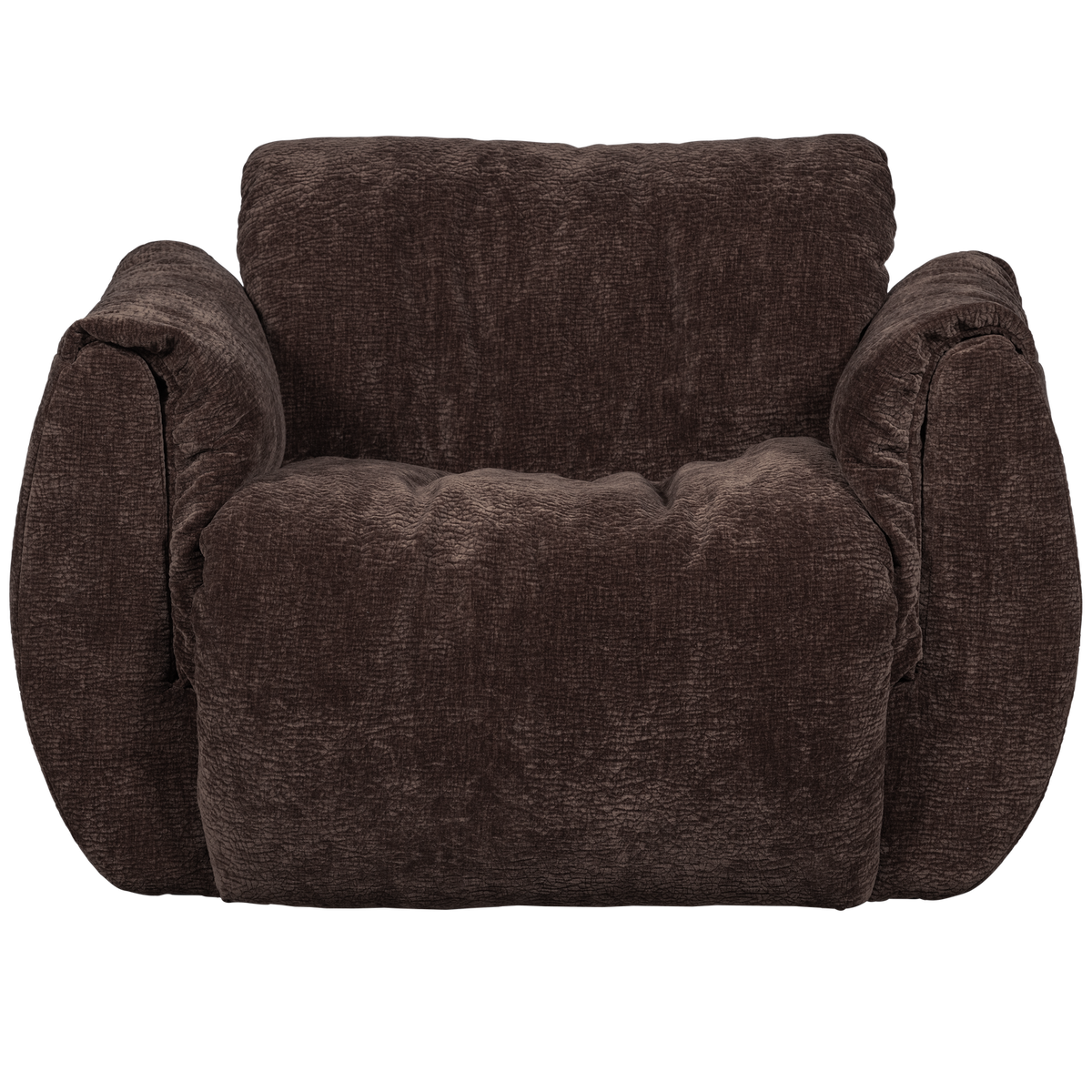 Woood | Draaifauteuil Baggy geweven chenille donkerbuin