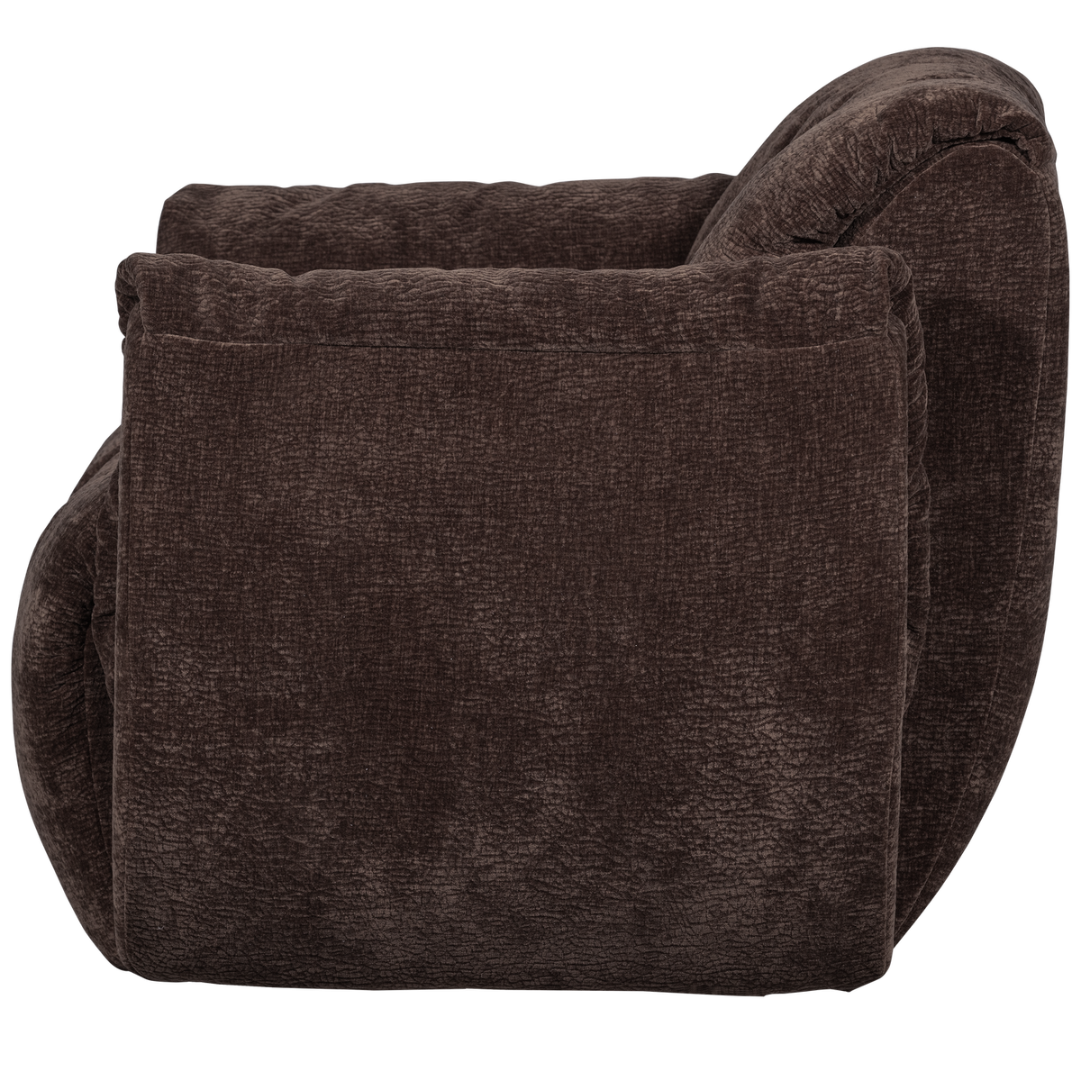 Woood | Draaifauteuil Baggy geweven chenille donkerbuin