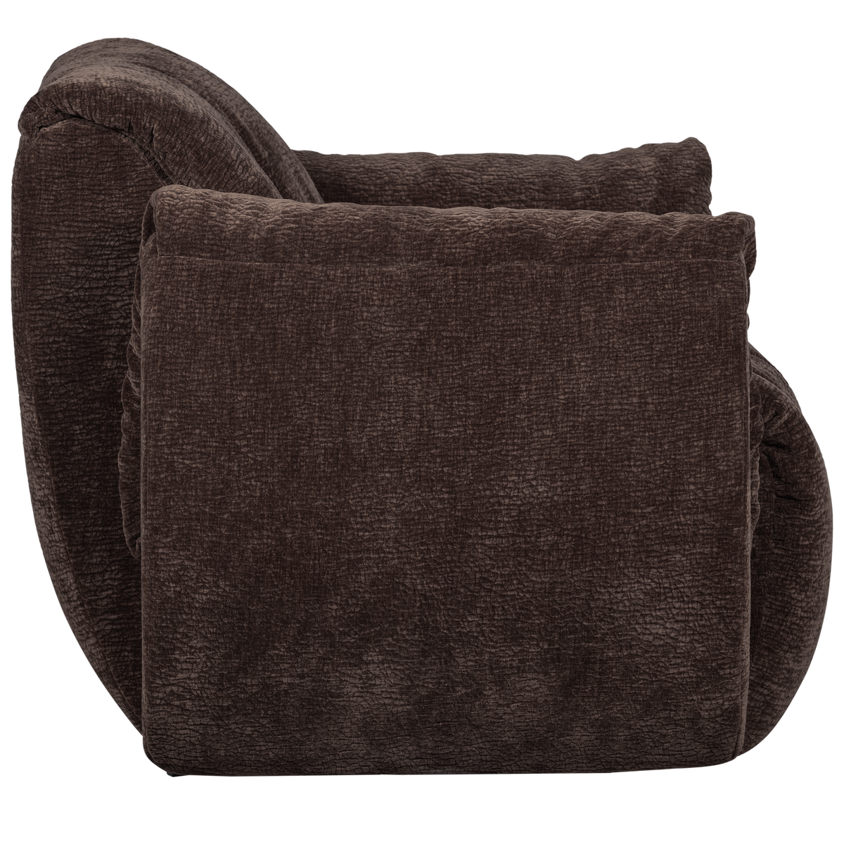 Woood | Draaifauteuil Baggy geweven chenille donkerbuin