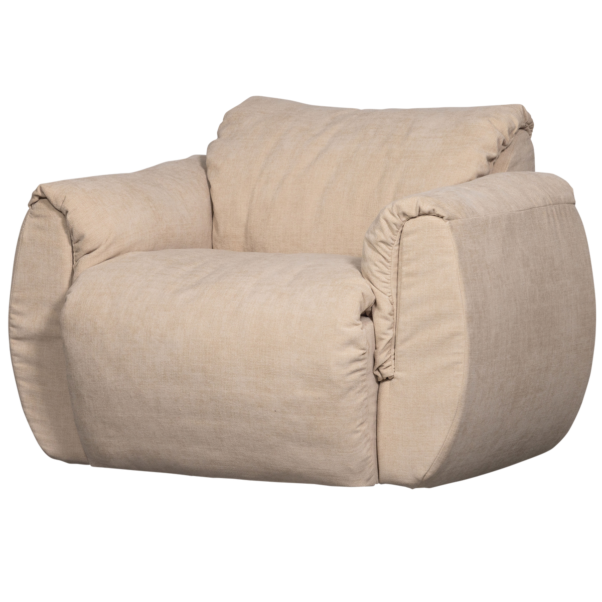 Woood | Draaifauteuil Baggy geweven chenille zand