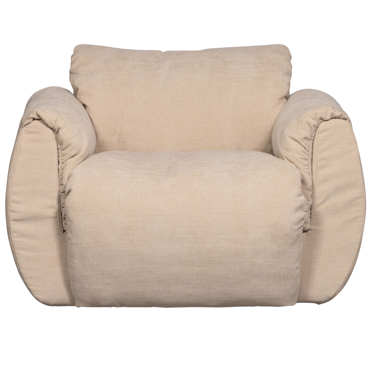 Woood | Draaifauteuil Baggy geweven chenille zand
