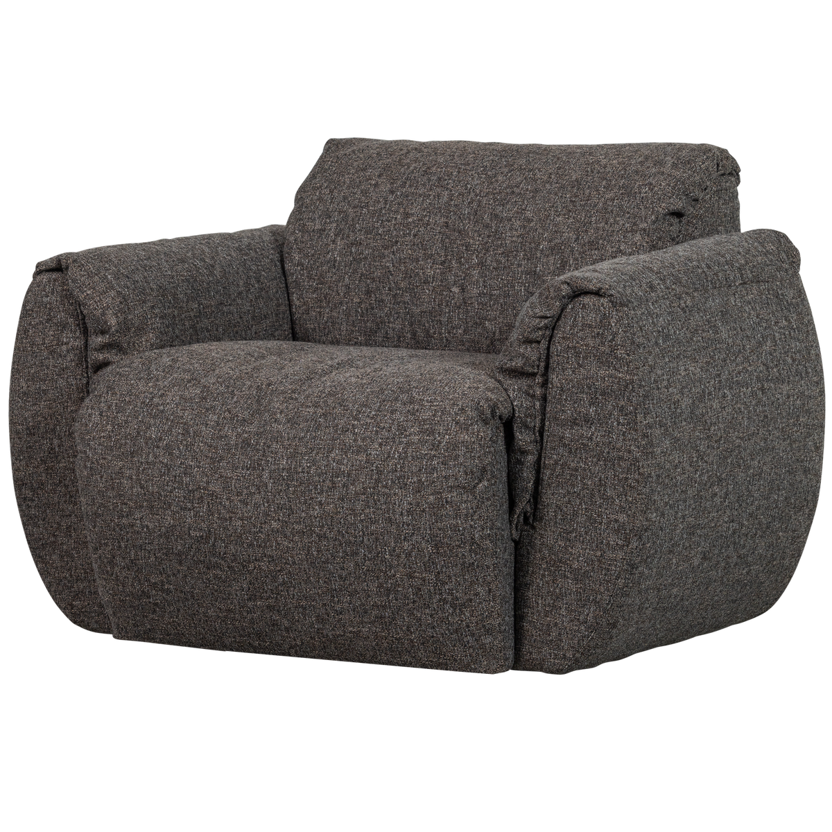 Woood | Draaifauteuil Baggy geweven stof warmgrijs melange