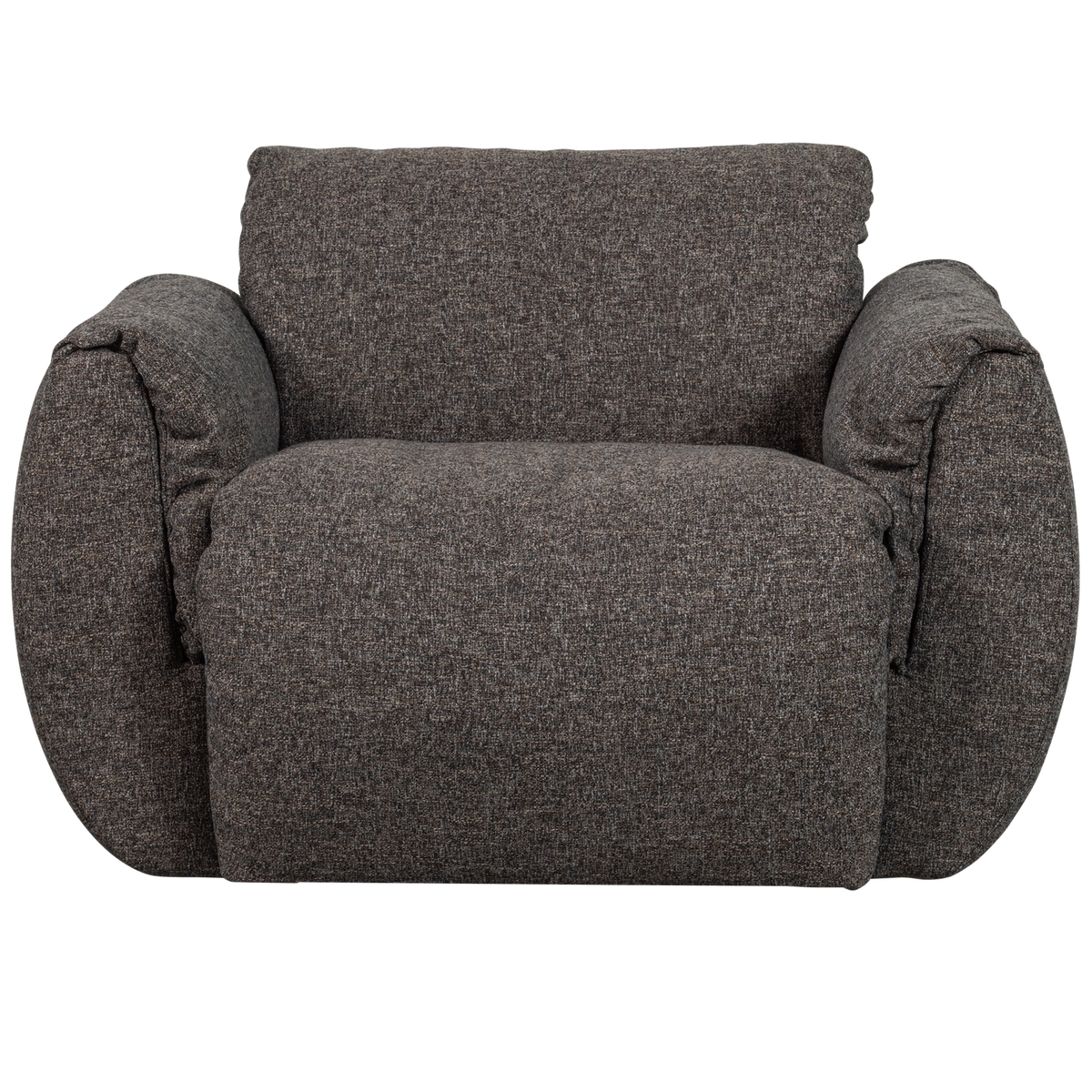 Woood | Draaifauteuil Baggy geweven stof warmgrijs melange