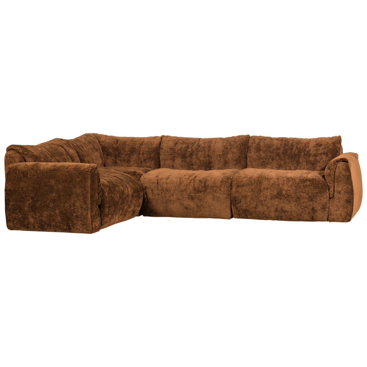 Woood | Hoekbank Baggy links 3D chenille middenbruin