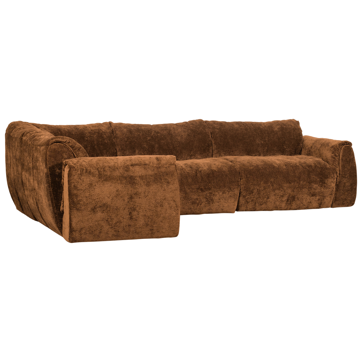 Woood | Hoekbank Baggy links 3D chenille middenbruin