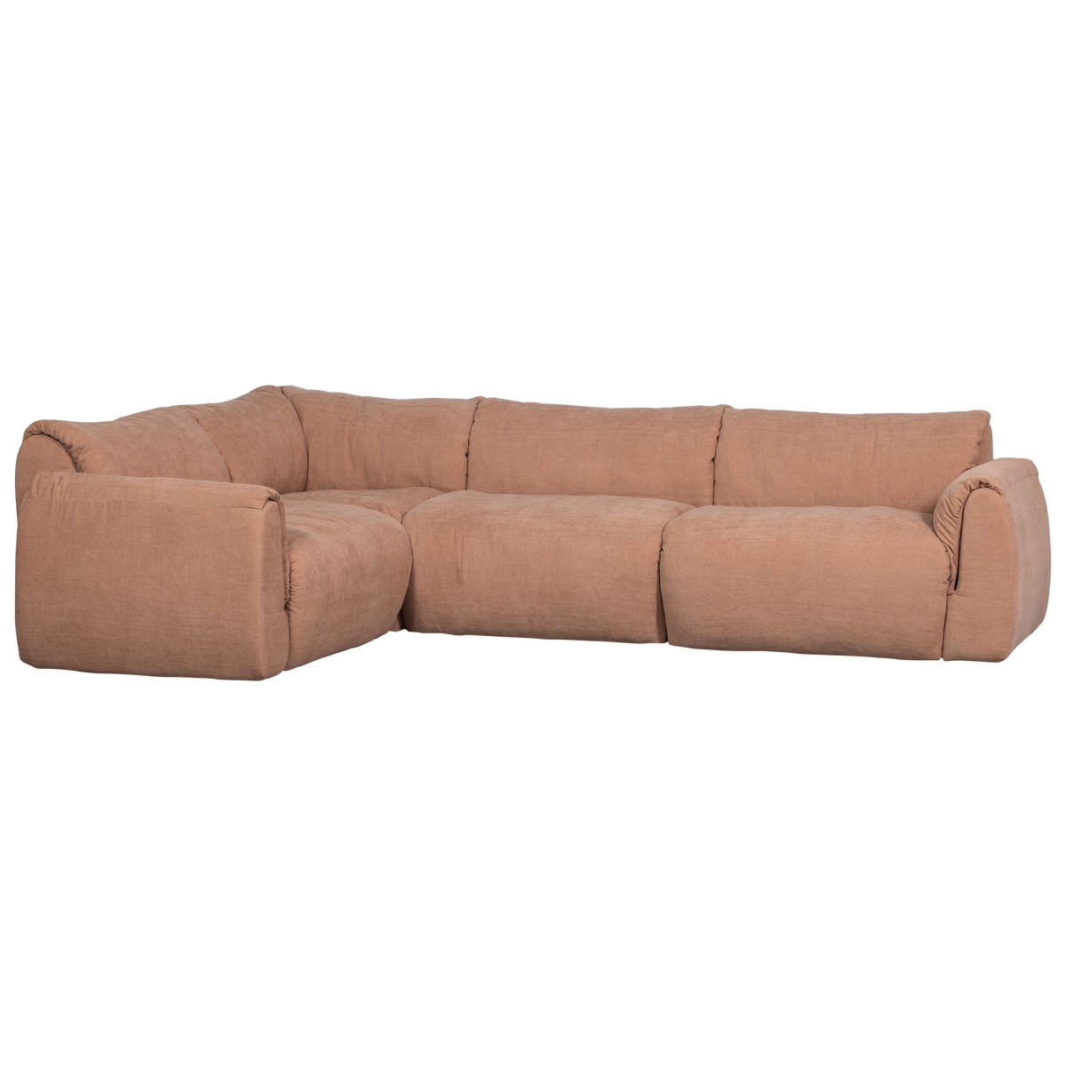 Woood | Hoekbank Baggy links geweven chenille oud roze