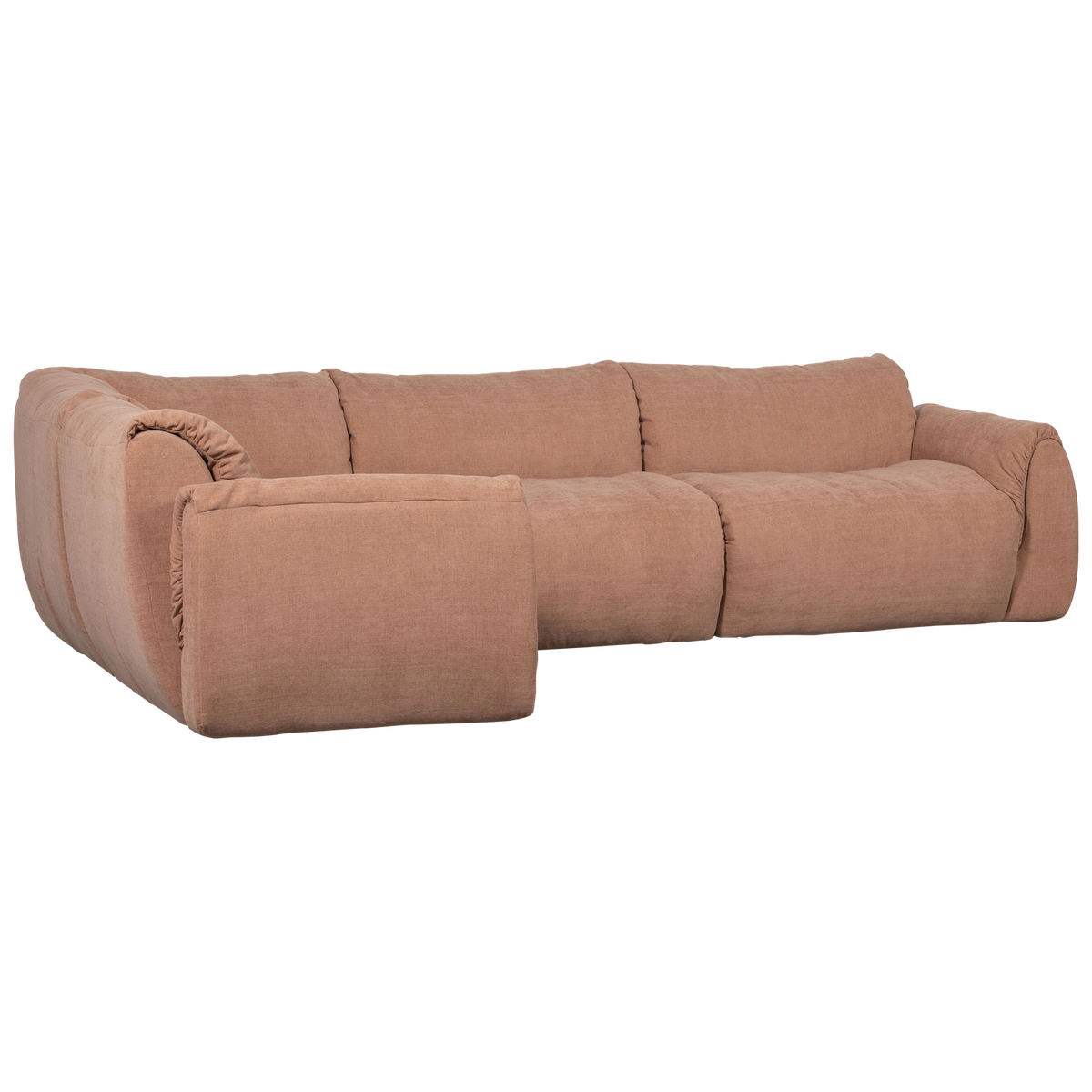 Woood | Hoekbank Baggy links geweven chenille oud roze