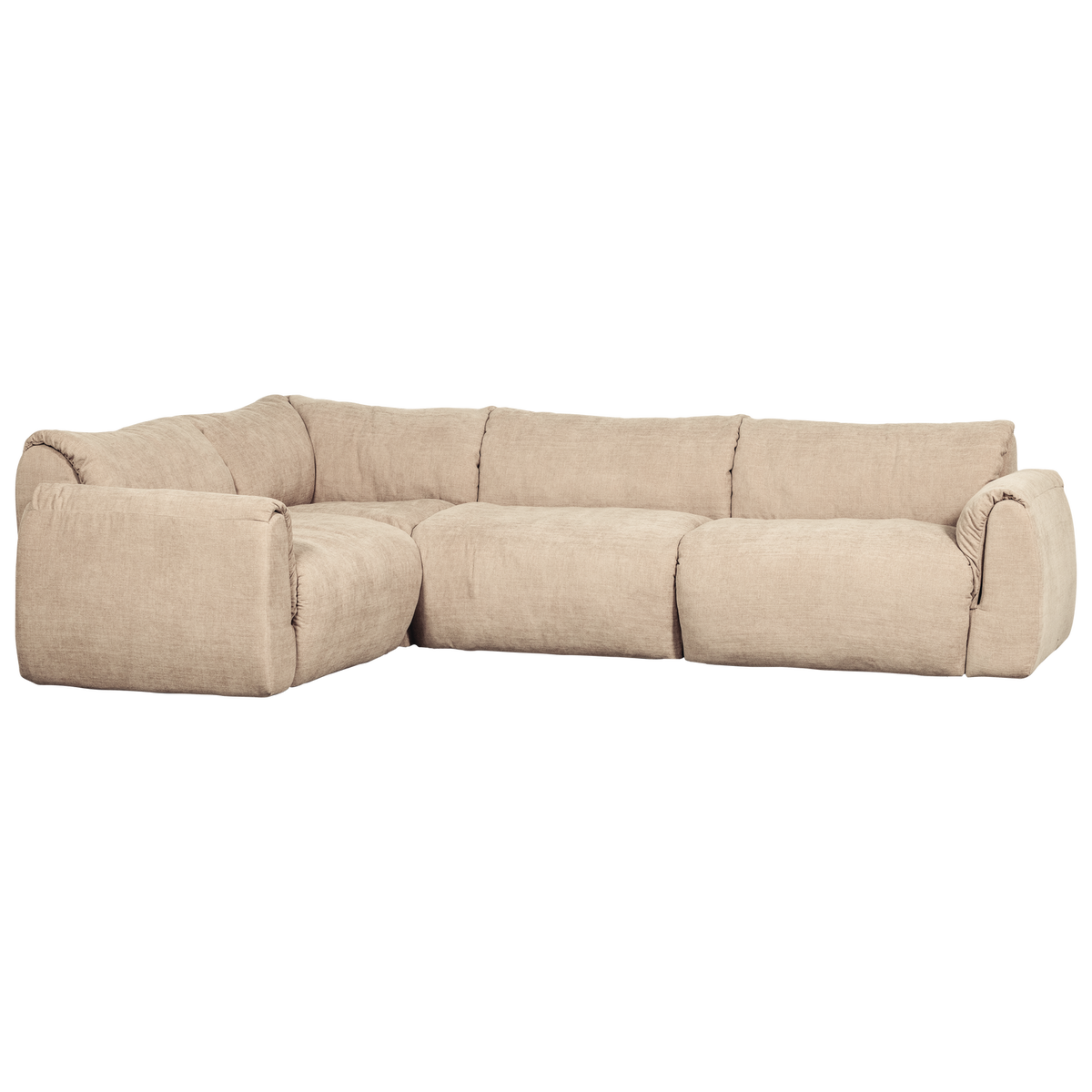 Woood | Hoekbank Baggy links geweven chenille zand