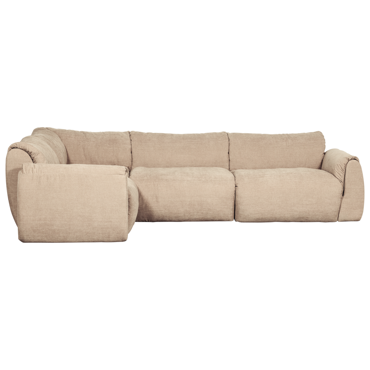 Woood | Hoekbank Baggy links geweven chenille zand
