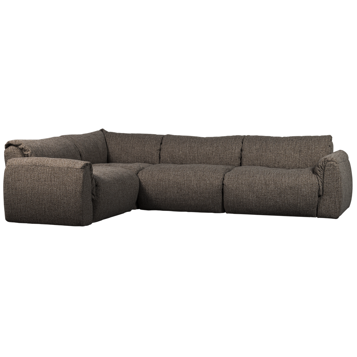 Woood | Hoekbank Baggy links geweven stof warmgrijs melange
