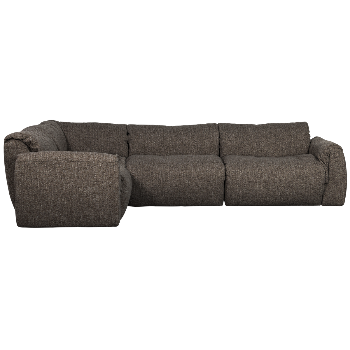 Woood | Hoekbank Baggy links geweven stof warmgrijs melange