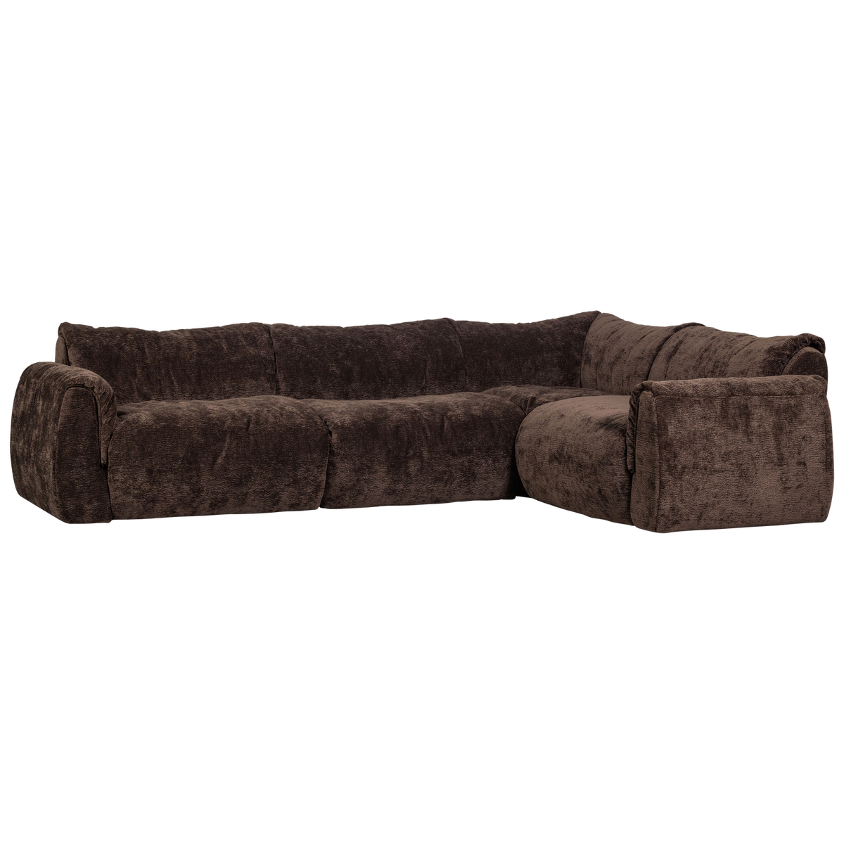 Woood | Hoekbank Baggy rechts 3D chenille donkerbruin