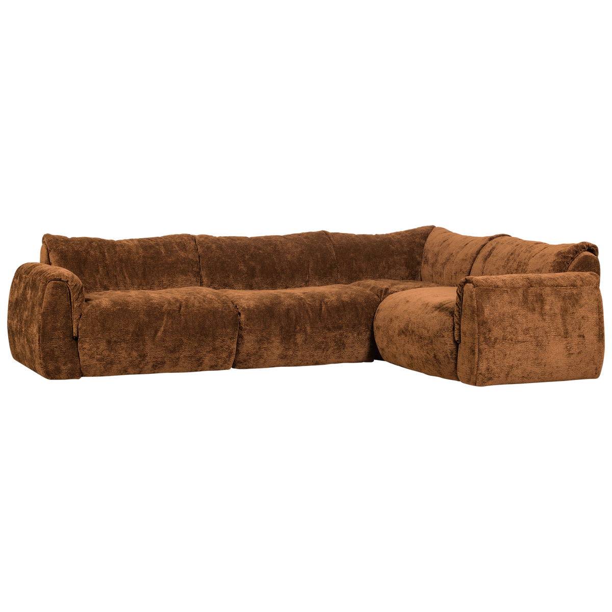 Woood | Hoekbank Baggy rechts 3D chenille middenbruin