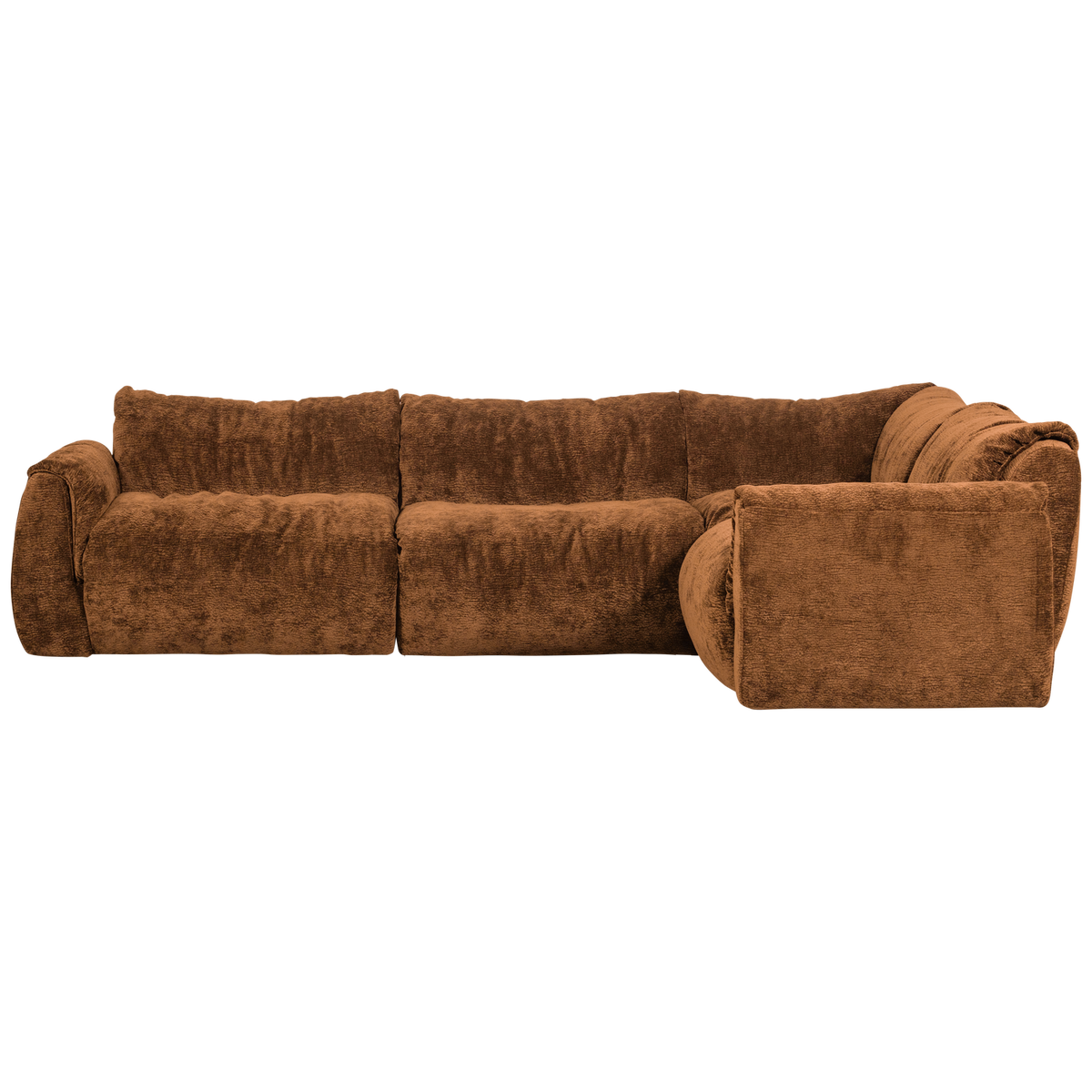 Woood | Hoekbank Baggy rechts 3D chenille middenbruin