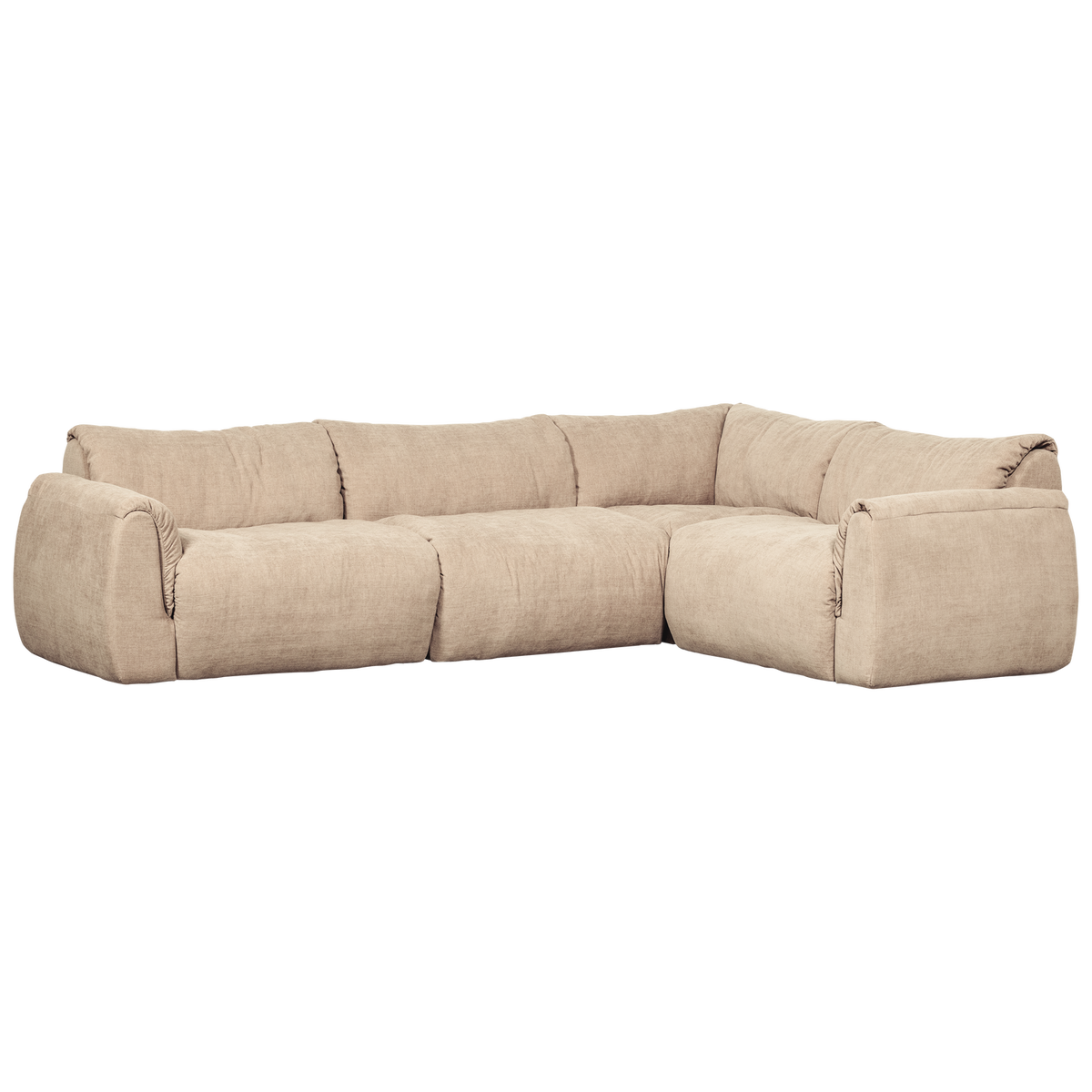 Woood | Hoekbank Baggy rechts geweven chenille zand