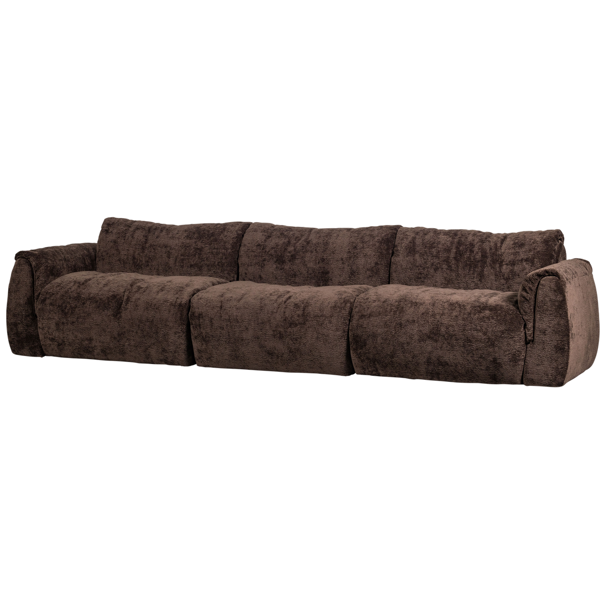 Woood | 3-Zits bank Baggy 3D chenille donkerbruin