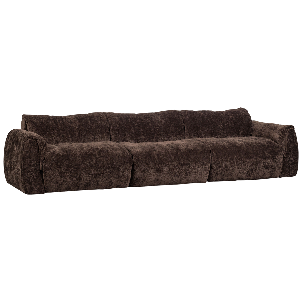 Woood | 3-Zits bank Baggy 3D chenille donkerbruin