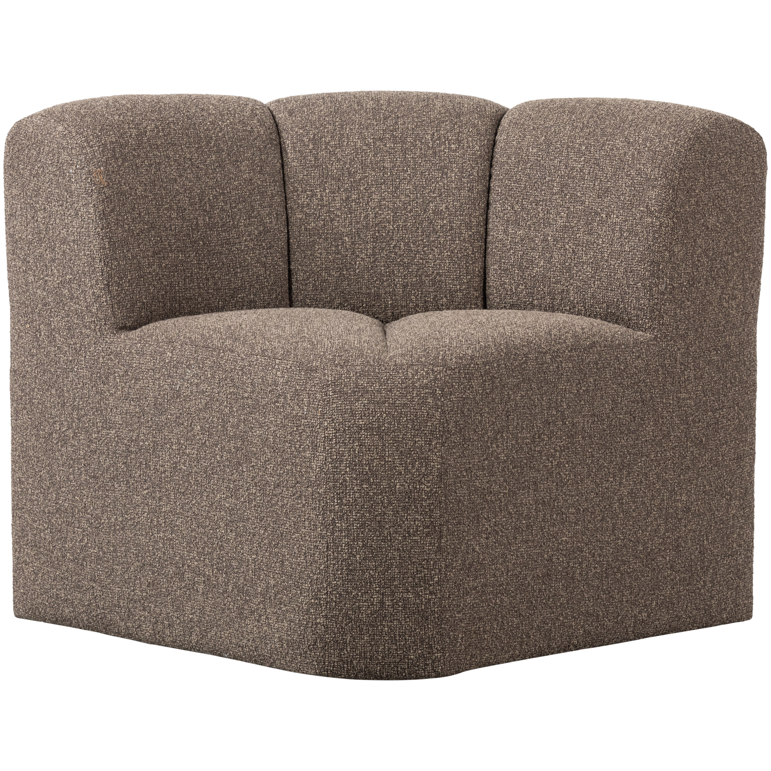 Woood | Eetbank Mojo hoek met rugleuning boucle bruin melange
