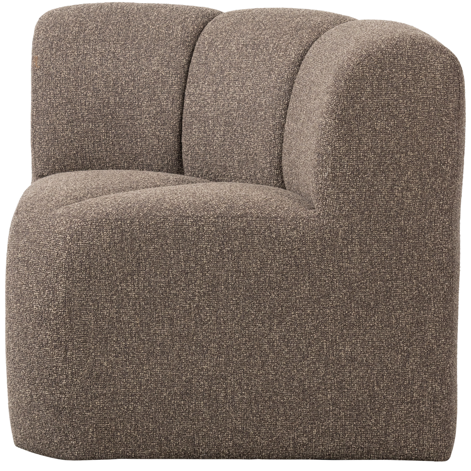 Woood | Eetbank Mojo hoek met rugleuning boucle bruin melange