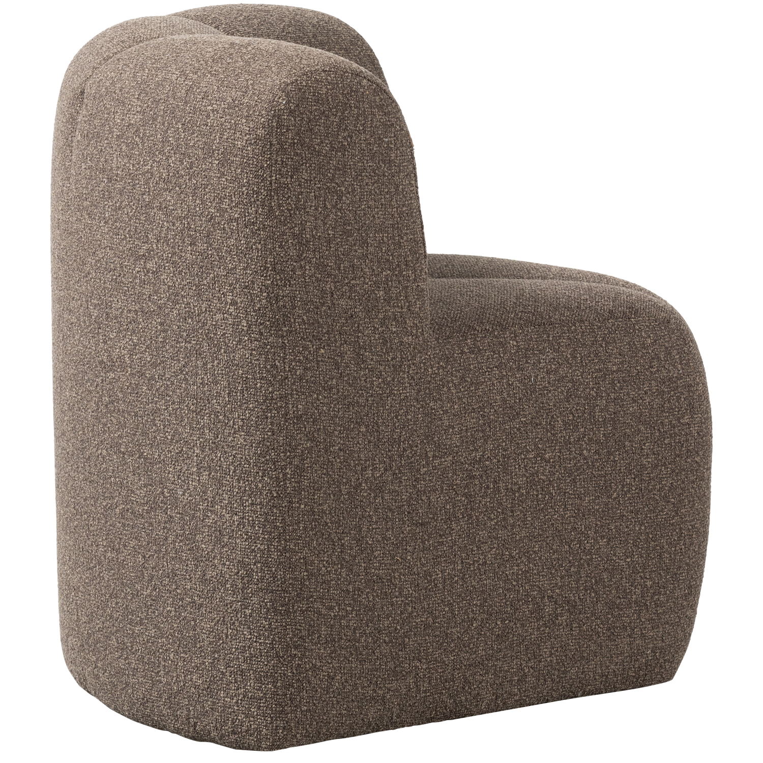 Woood | Eetbank Mojo hoek met rugleuning boucle bruin melange