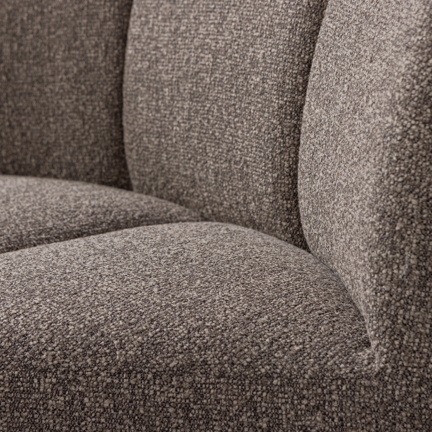 Woood | Eetbank Mojo hoek met rugleuning boucle bruin melange