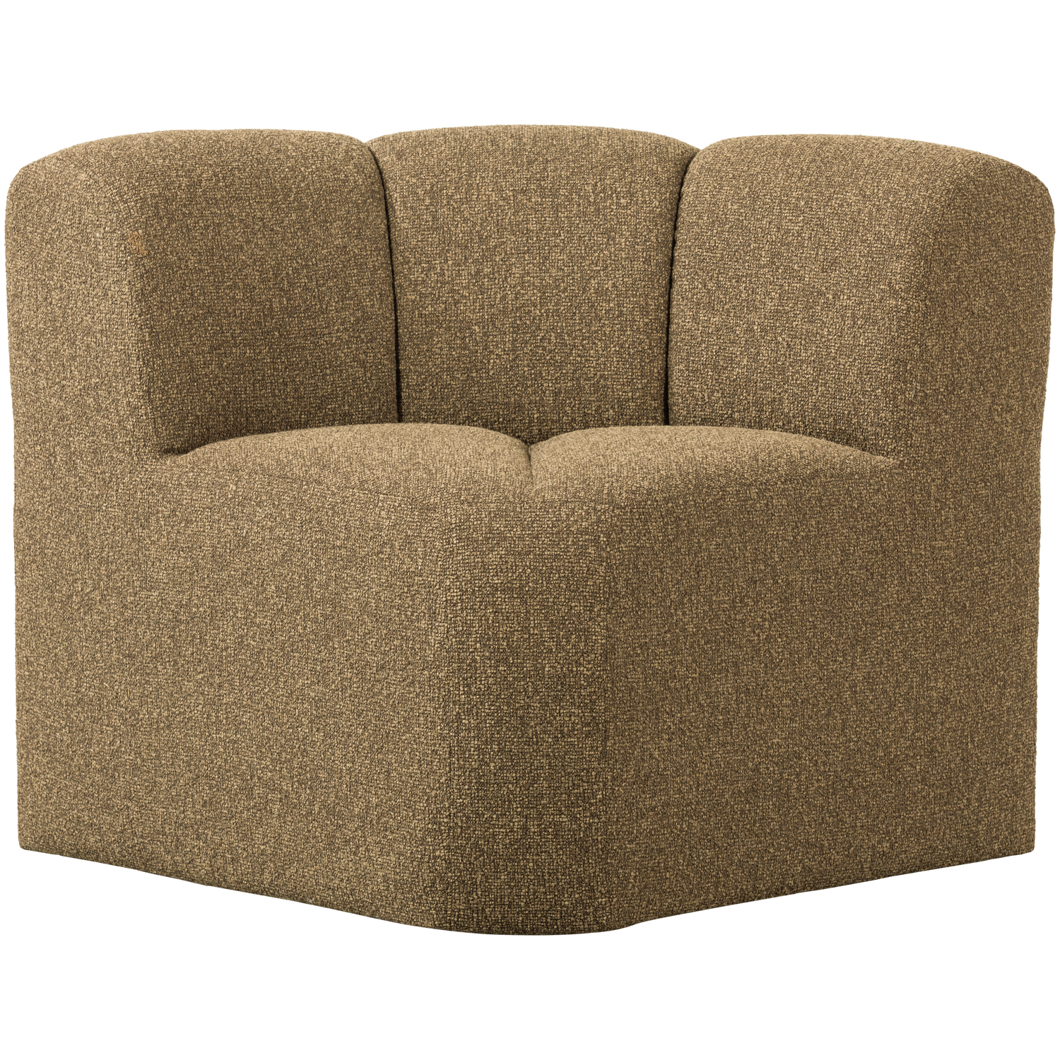 Woood | Eetbank Mojo hoek met rugleuning boucle geel/bruin melange