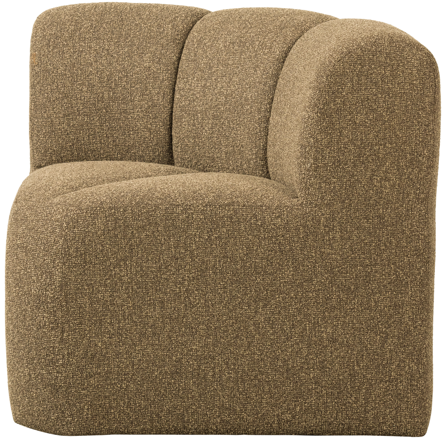 Woood | Eetbank Mojo hoek met rugleuning boucle geel/bruin melange
