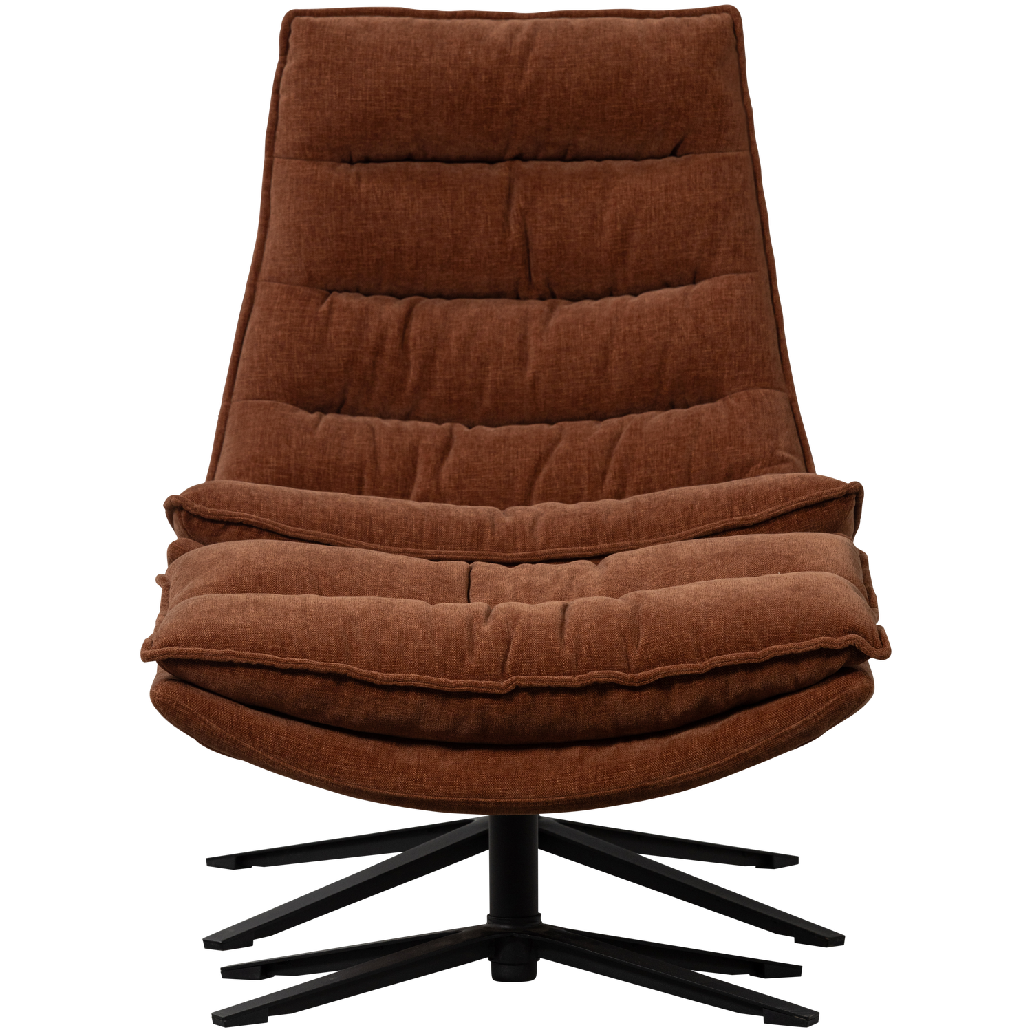 Woood | Draaifauteuil Kube met hocker bruin