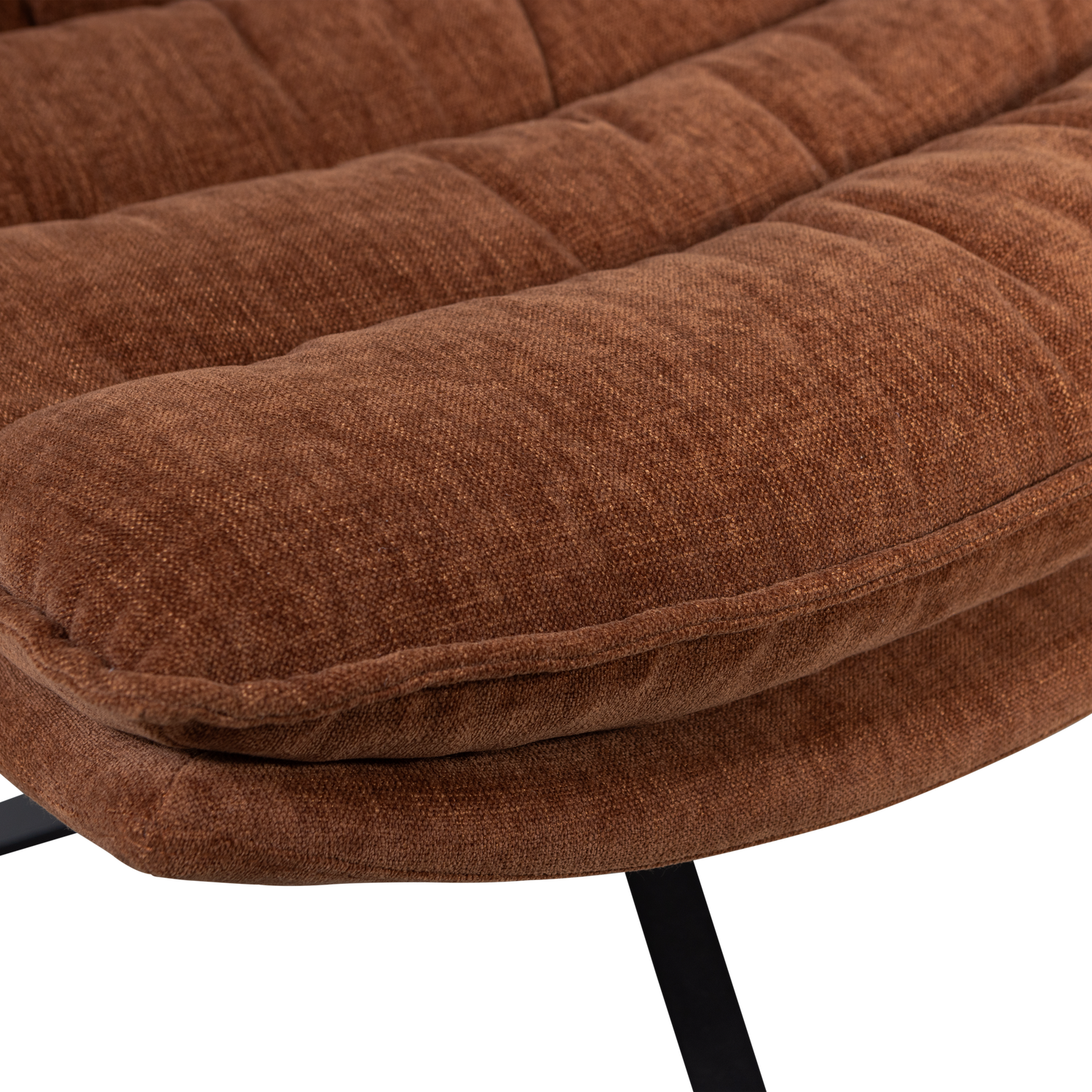 Woood | Draaifauteuil Kube met hocker bruin