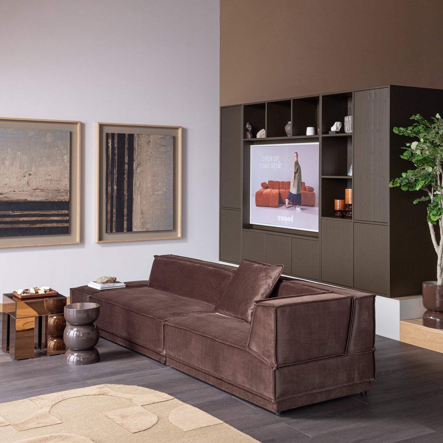 Woood | Opbergkast Meggy 55cm middenbruin