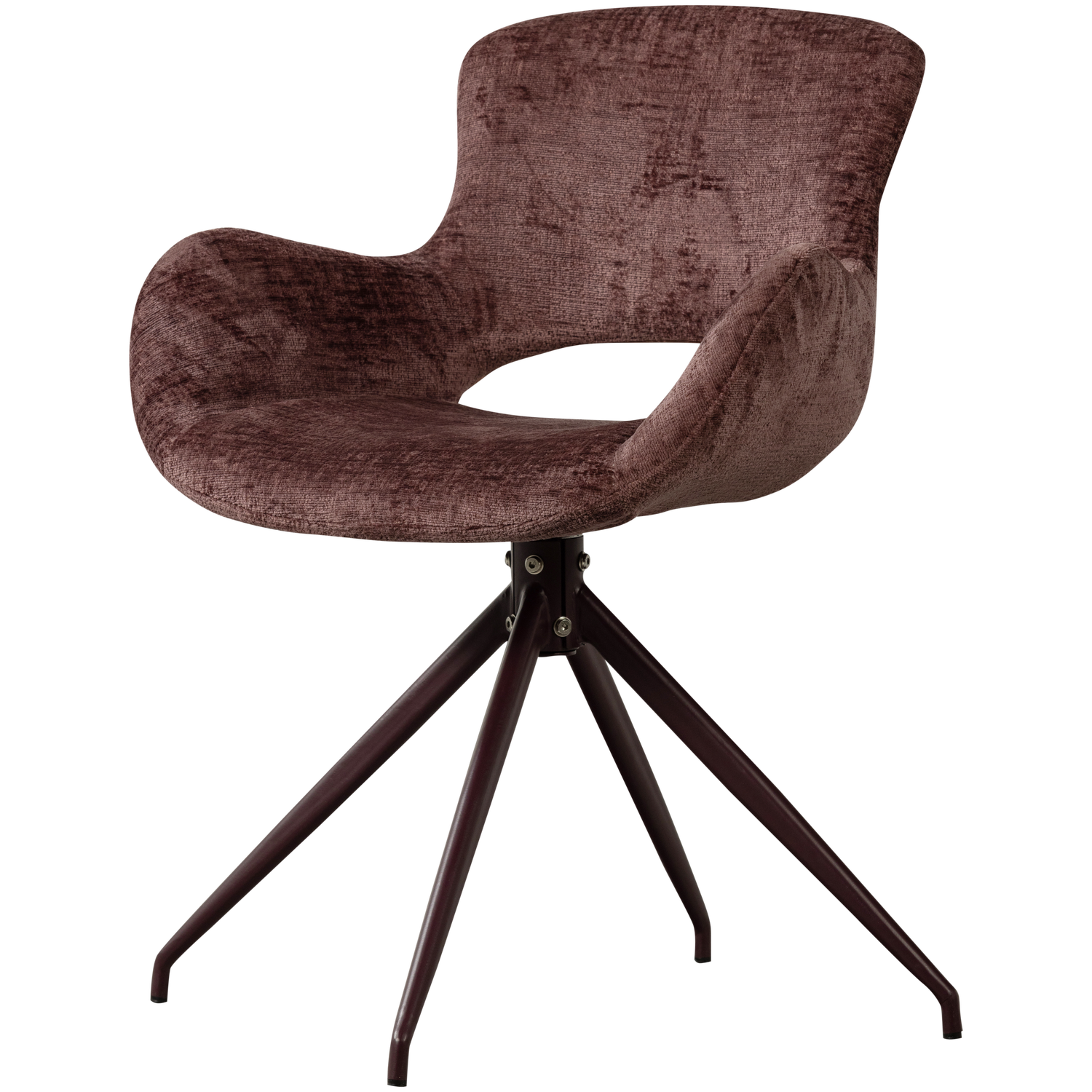 Woood | Eetkamerstoel Eliva structure velvet paars - Set van 2