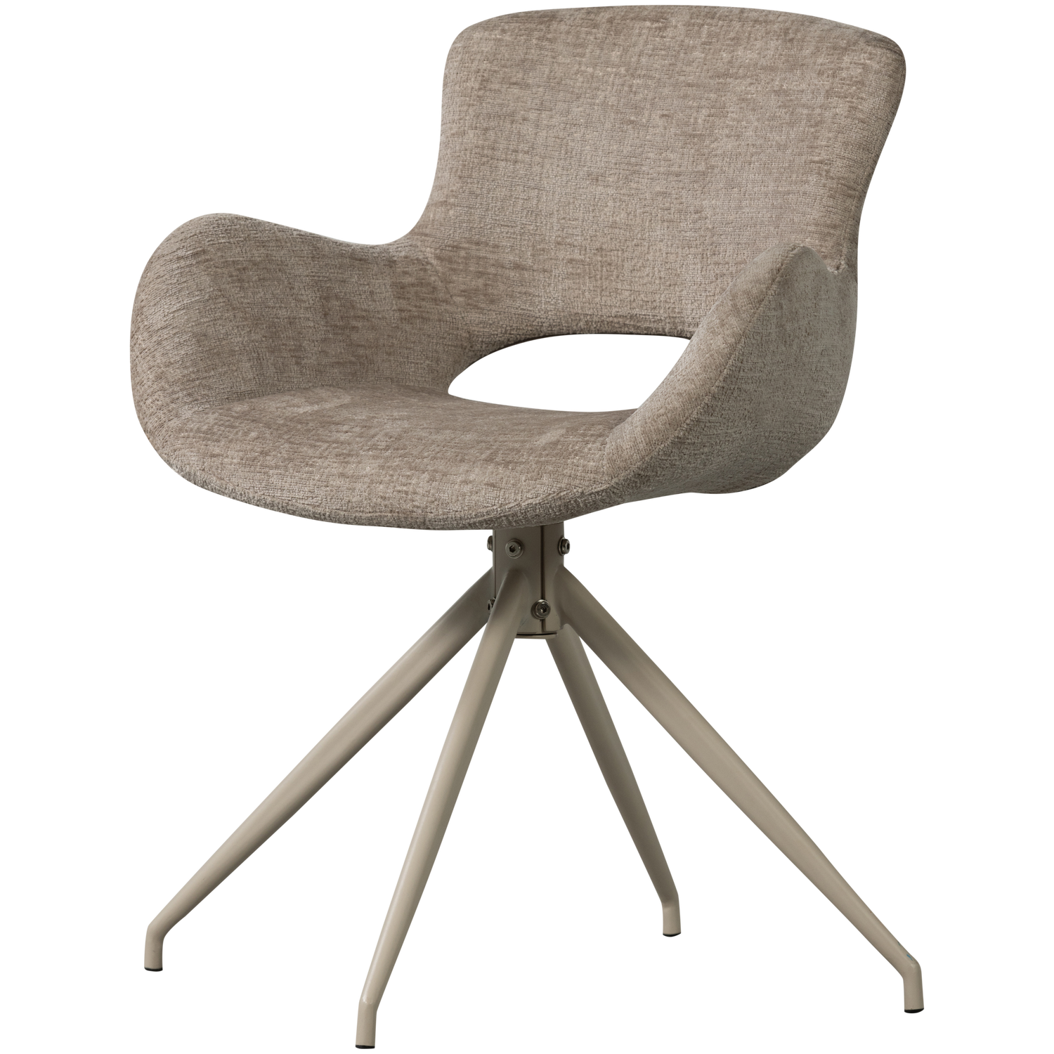 Woood | Eetkamerstoel Eliva structure velvet zand - Set van 2