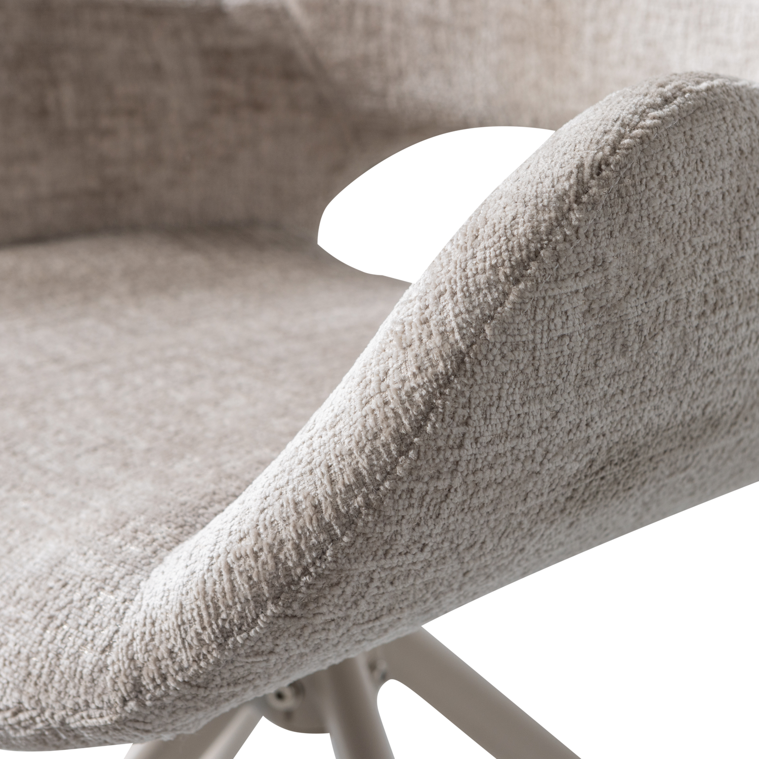 Woood | Eetkamerstoel Eliva structure velvet zand - Set van 2