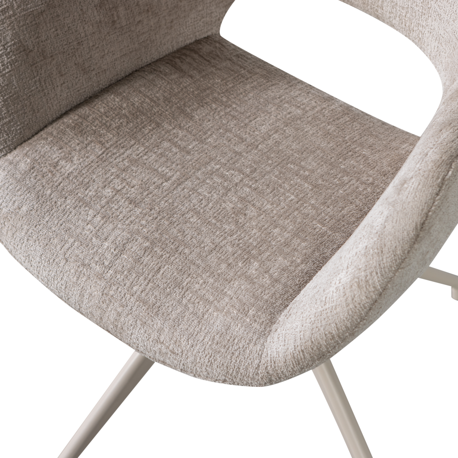 Woood | Eetkamerstoel Eliva structure velvet zand - Set van 2