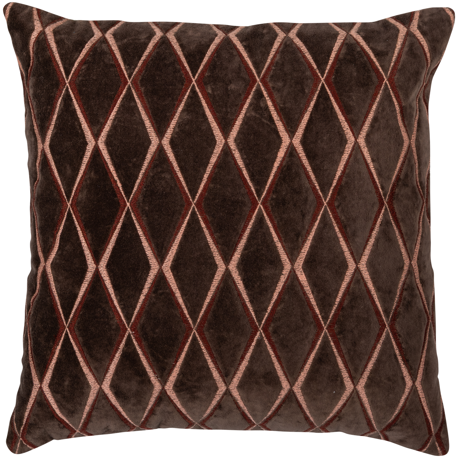 Woood | Kussens Aziz velvet bruin naturel - set van 3