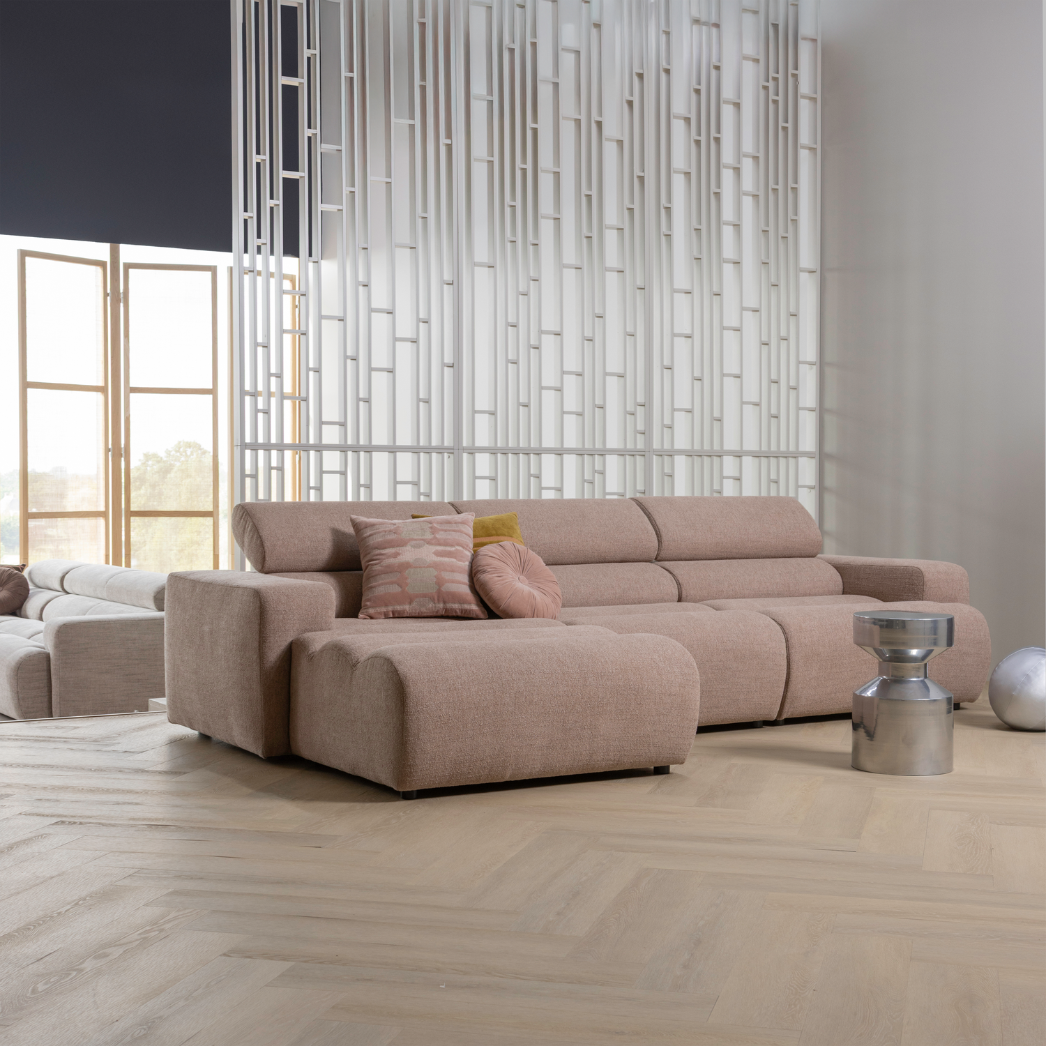 Woood | Kussens Feis velvet roze/naturel - set van 3