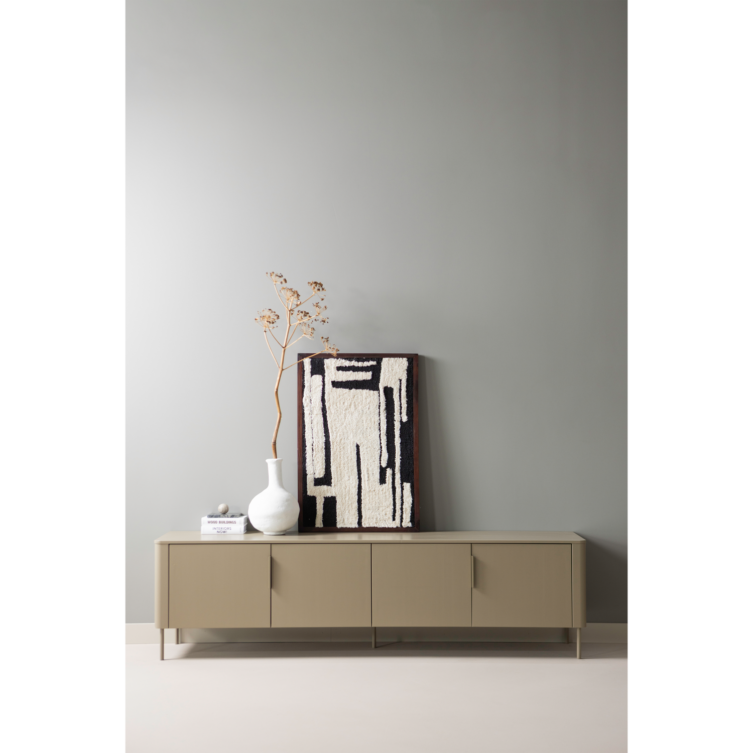 Woood | Wanddeco Anka katoen zwart/wit