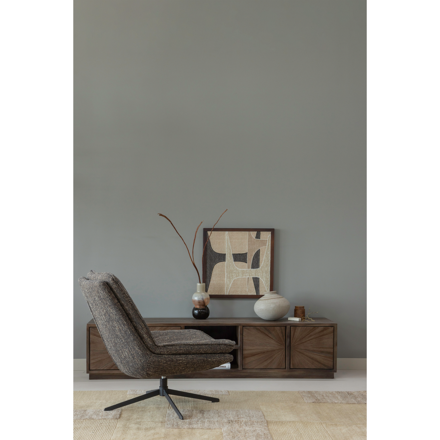 Woood | Wanddeco Anno katoen naturel/bruin