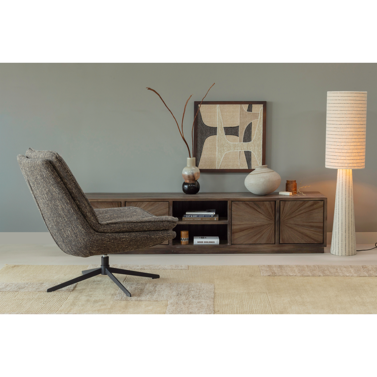 Woood | Wanddeco Anno katoen naturel/bruin