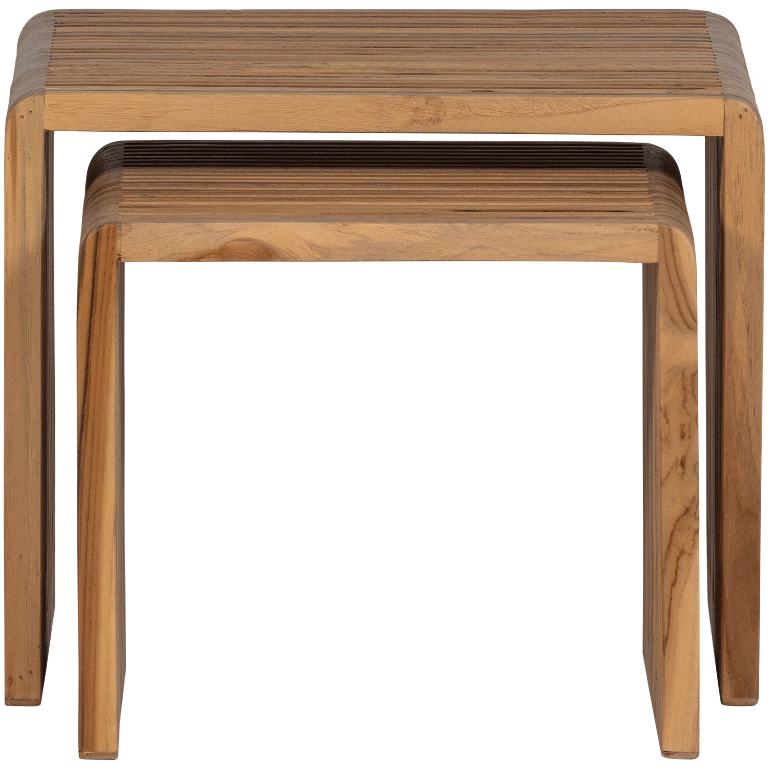 Woood | Bijzettafel Jasmijn recycled teak naturel set van 2