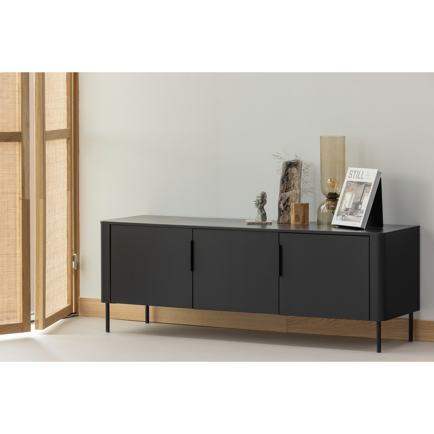 Woood | Tv meubel Gunnar 154cm matzwart