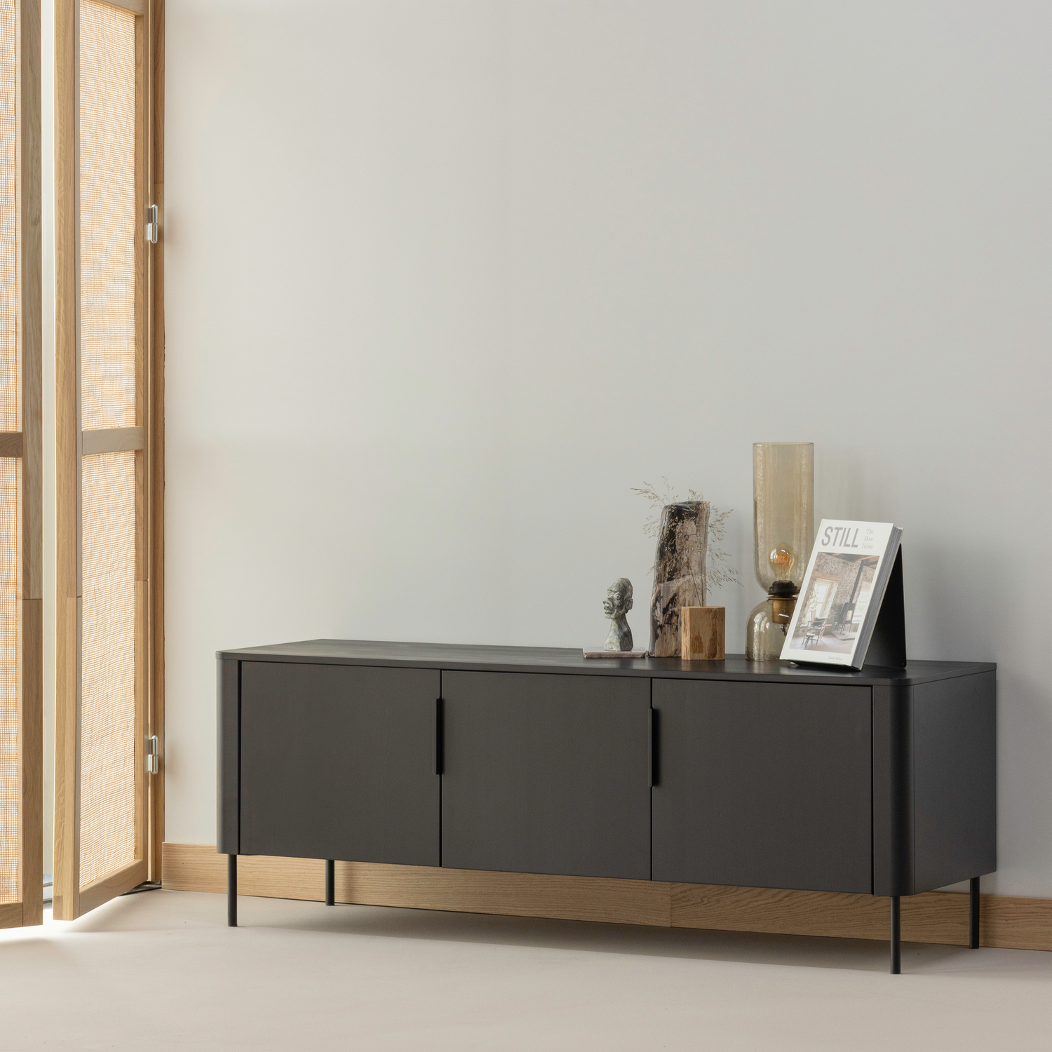 Woood | Tv meubel Gunnar 154cm matzwart