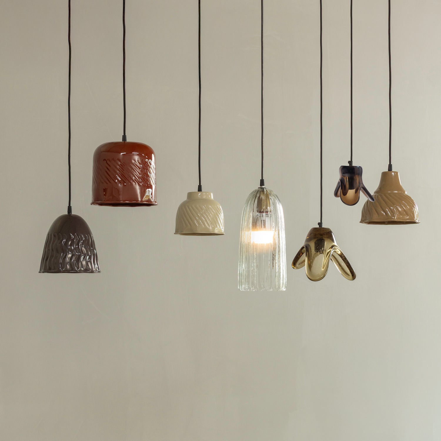 Woood | Hanglamp Elle groot glas groen