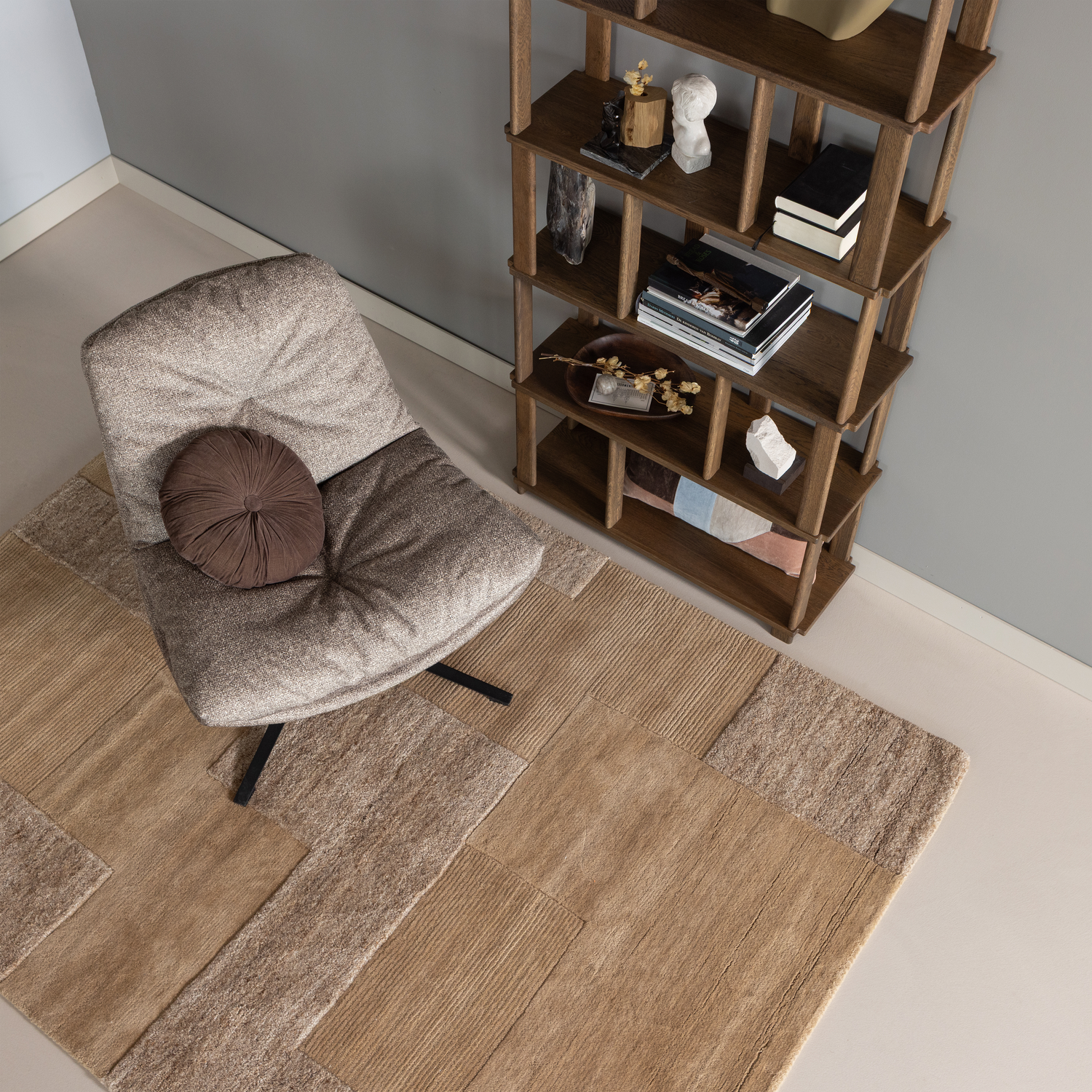 Woood | Vloerkleed Noven handgeweven wol/katoen zand
