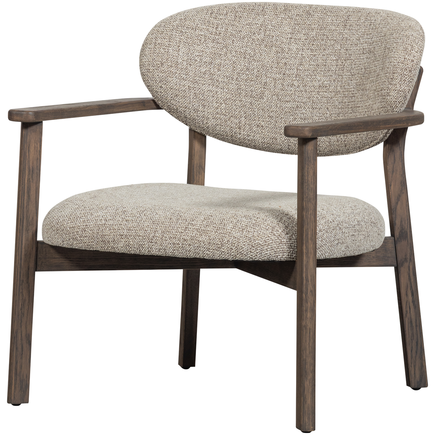 Woood | Fauteuil Udar naturel met houten frame bruin