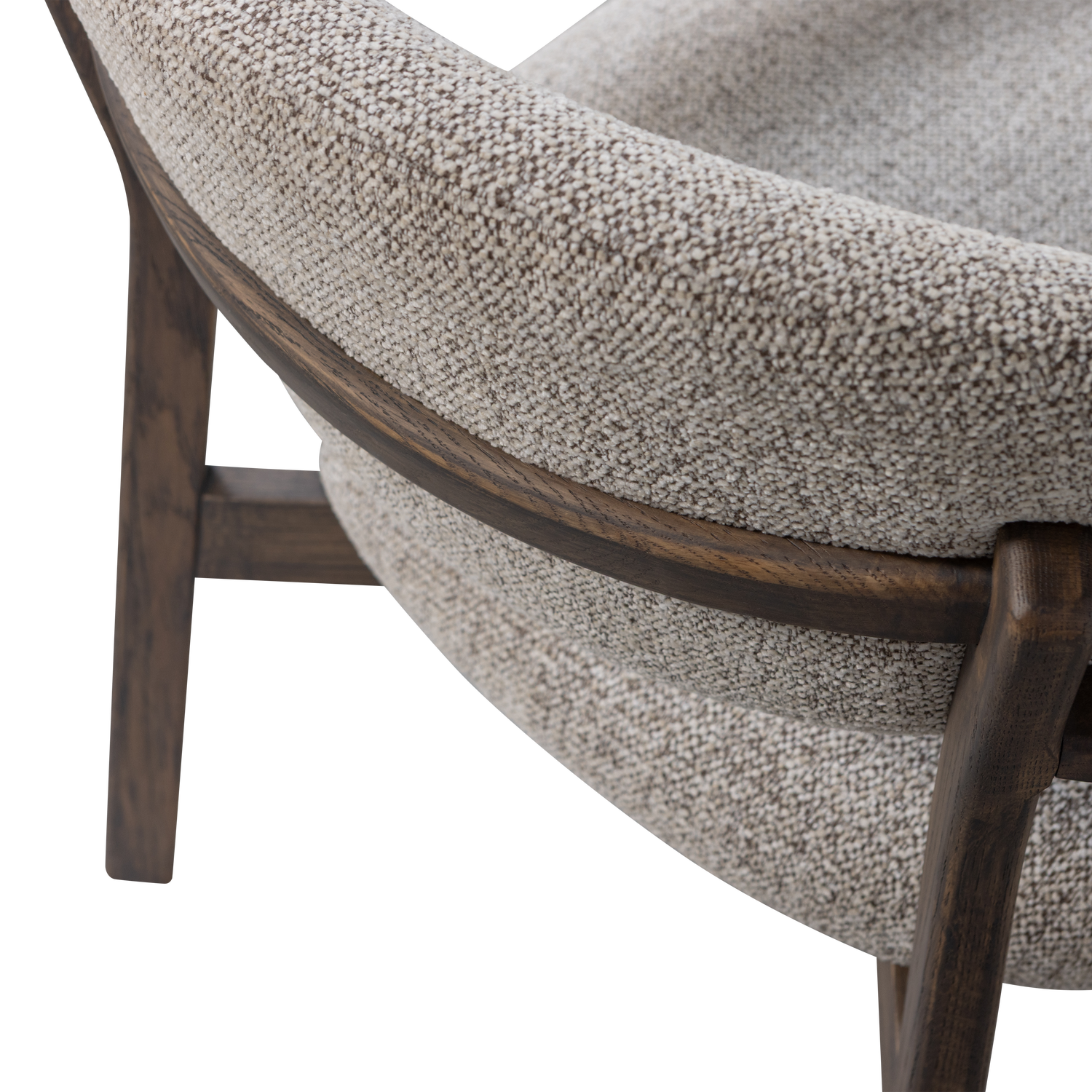 Woood | Fauteuil Udar naturel met houten frame bruin